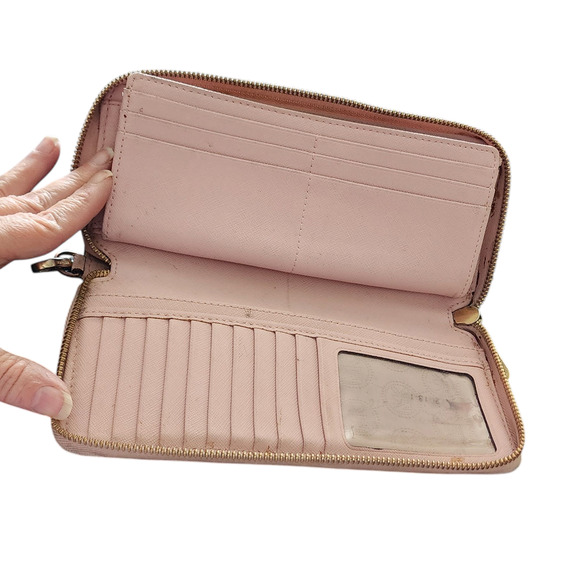 Michael Kors dusty pink Jet Set Travel Saffiano Leather Continental Wallet - Picture 5 of 5